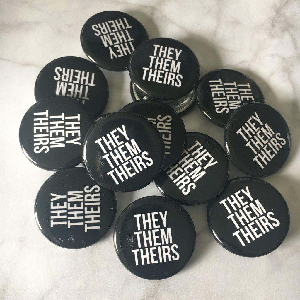 They Them Theirs Pronoun 1.25" Button