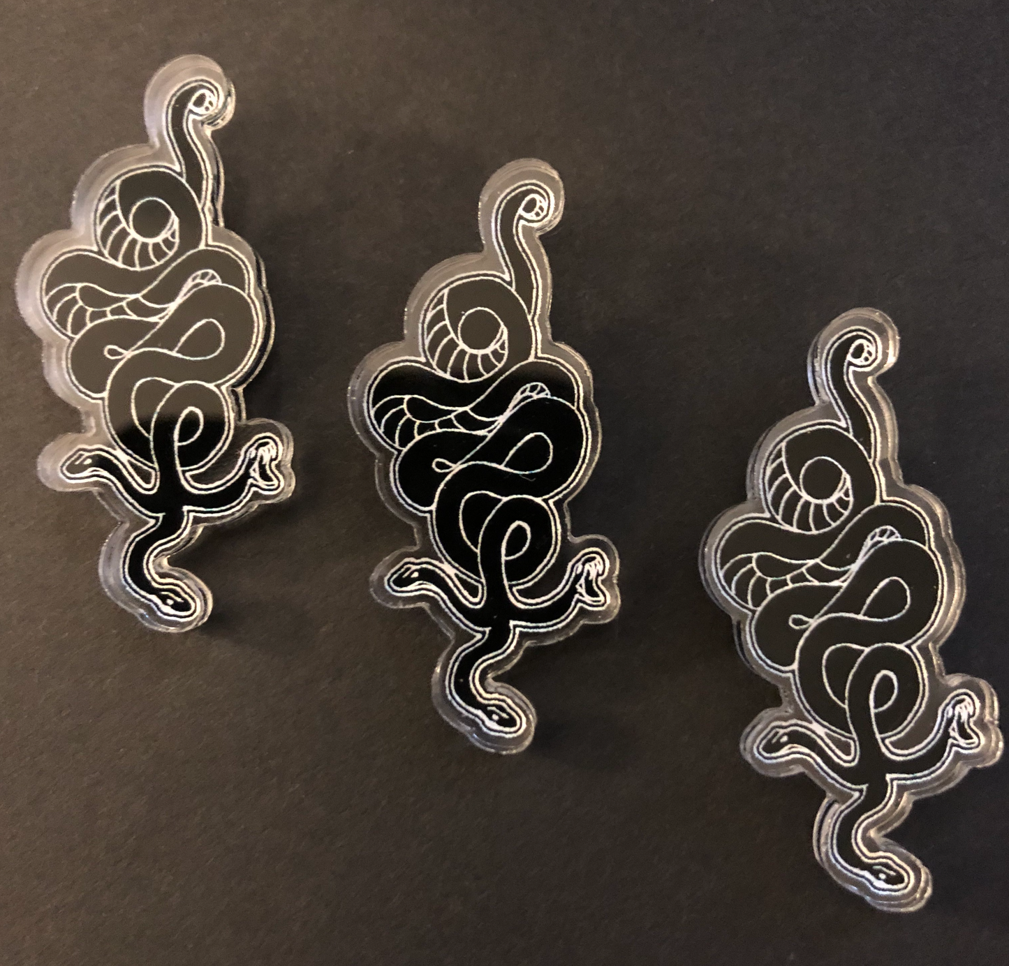 3-headed Snake Acrylic Pin