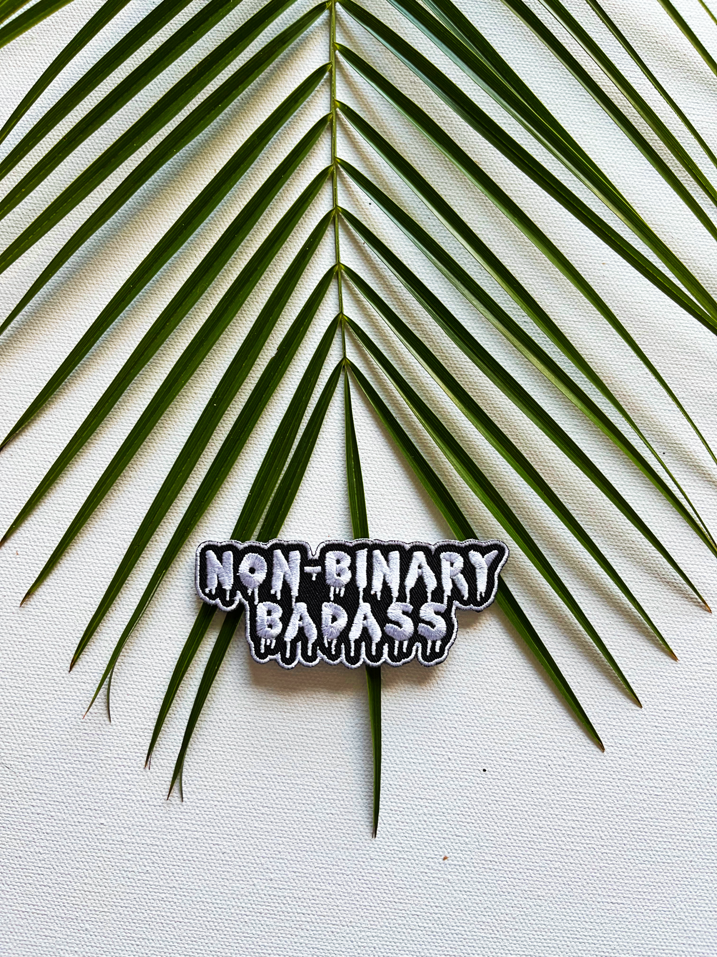 Non-Binary Badass Iron-On Embroidered Patch