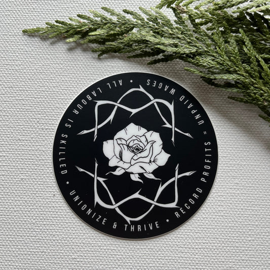 Union Rose and Thorn 3" Vinyl Sticker