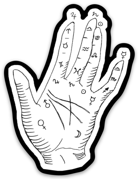 Mystic Palmistry Hand Vinyl Sticker