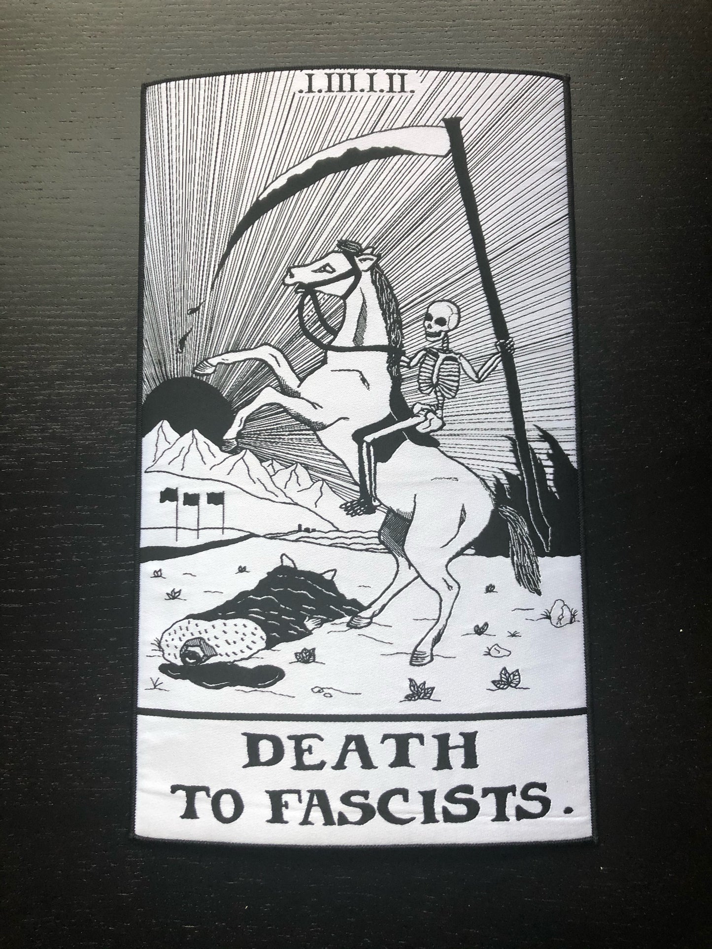 Death to Fascists Card Large Back Patch