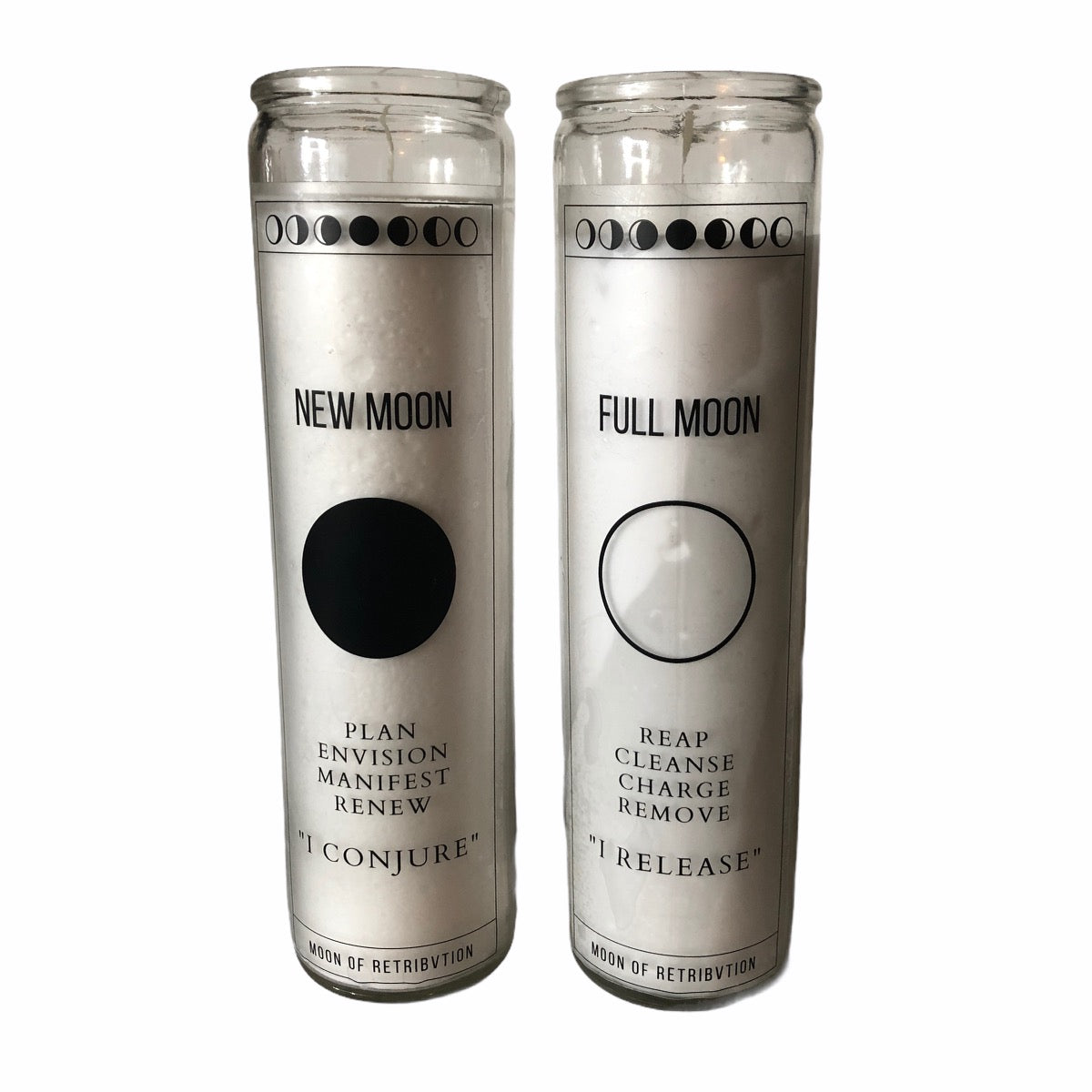 New Moon and Full Moon Ritual Candles